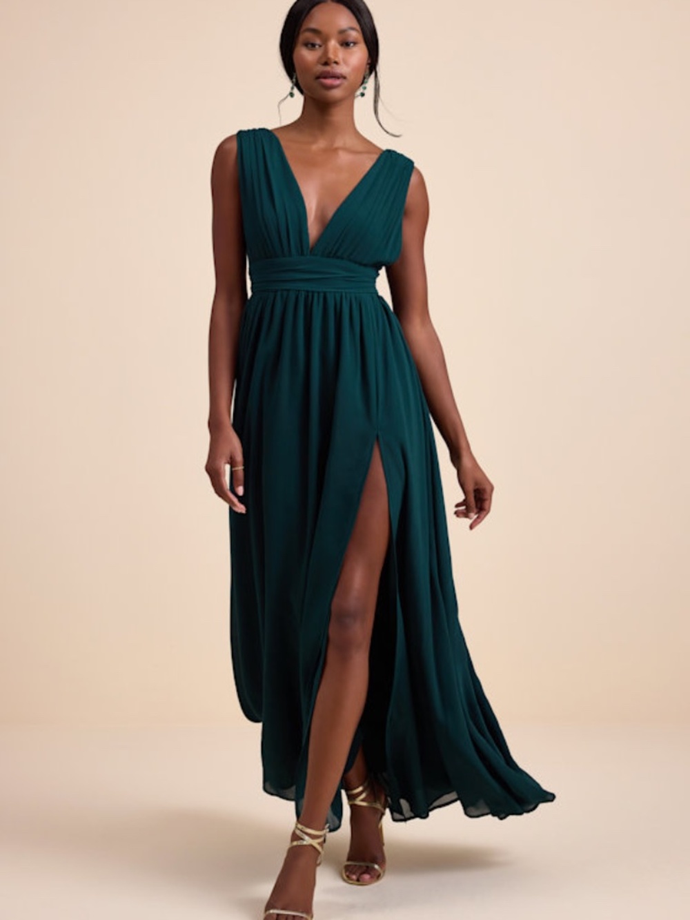 Lulus Heavenly Hues Emerald Green Maxi Dress - Size L